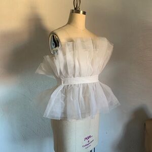 Tulle Tube Top Glam Party Bridal Maximalist Retro Frilly Large Sincerely Jules